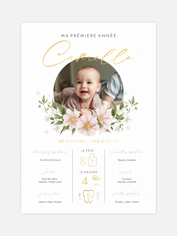 Affiche Ma première année en fleurs