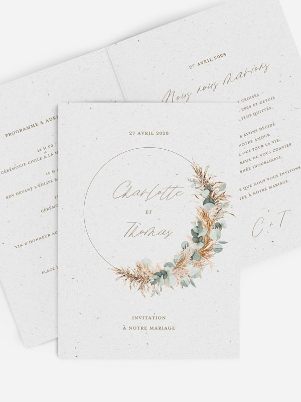 Faire-part de mariage Pampa champêtre