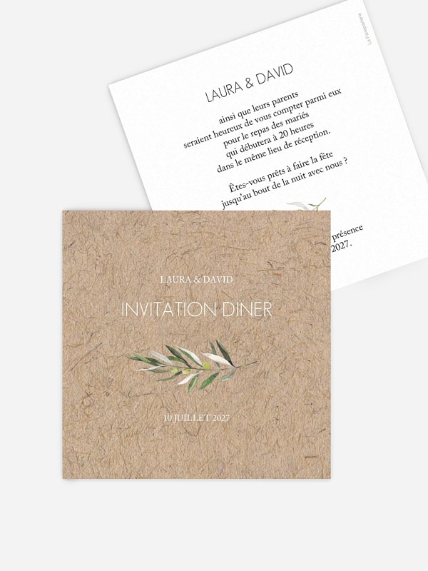 Carton d'invitation Italia effet kraft